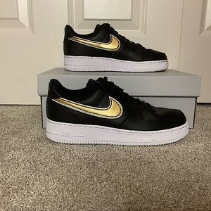 Black and gold Air Force Ones!!